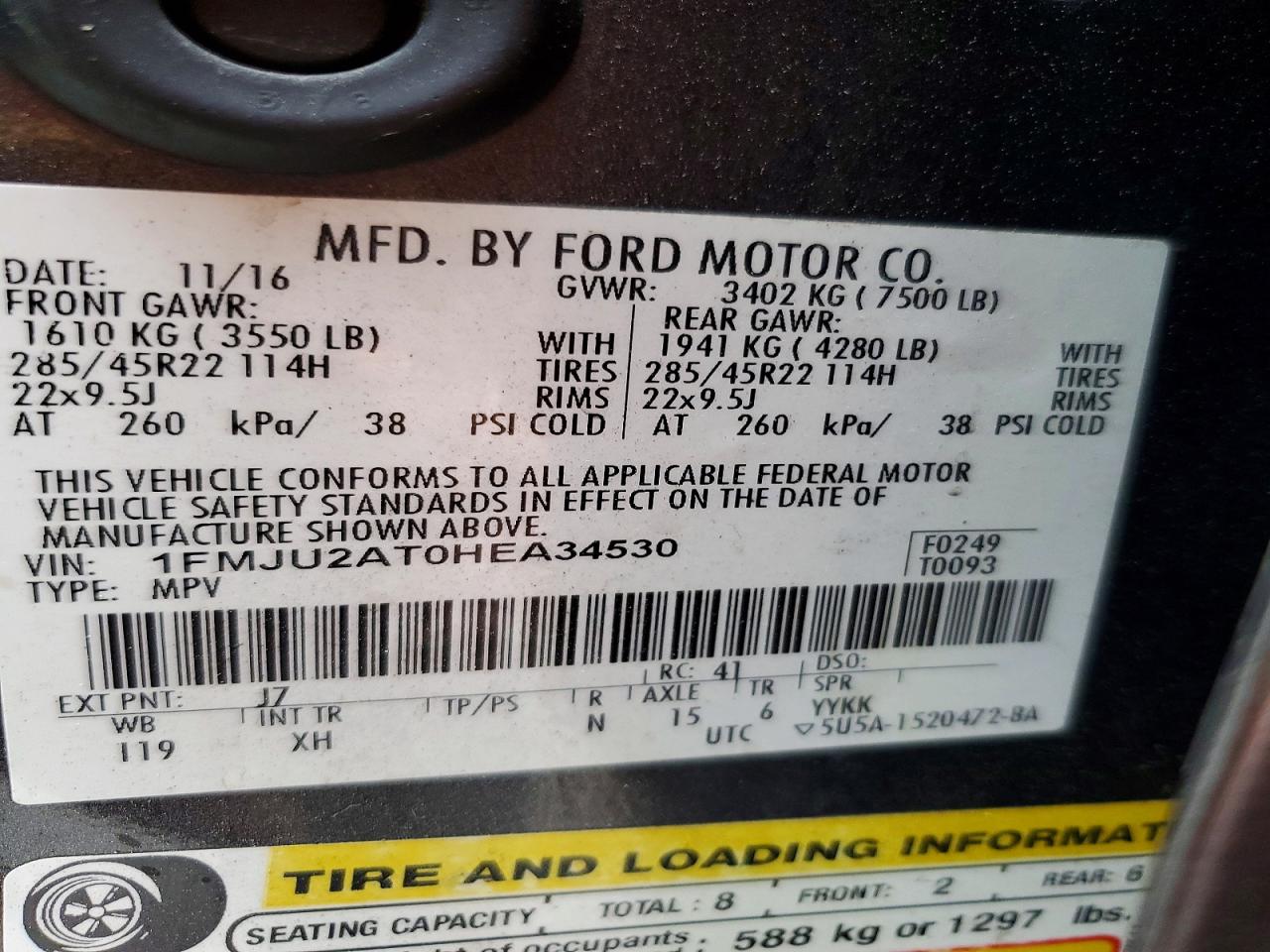 2017 FORD EXPEDITION LIMITED photo 25