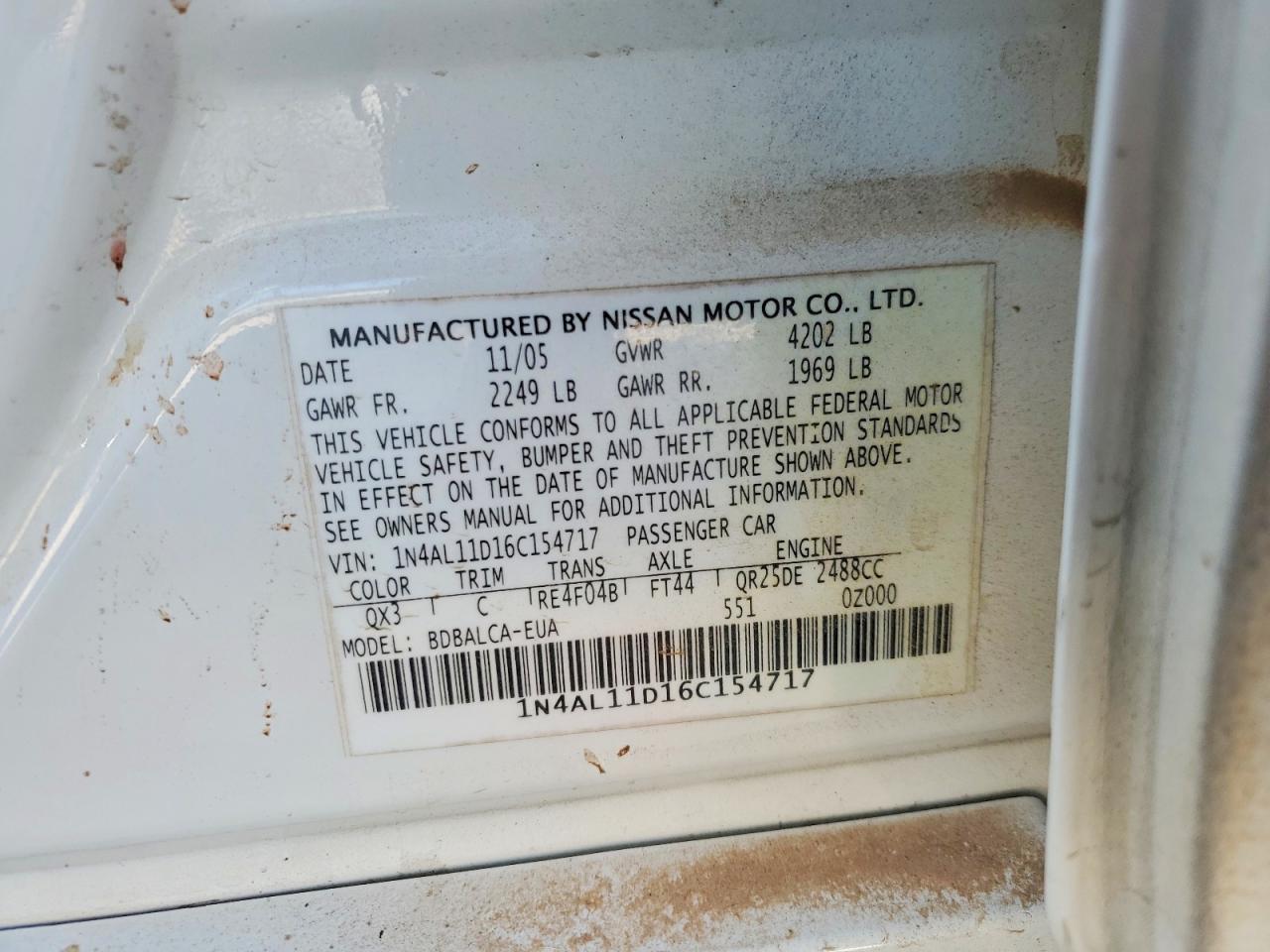 2006 NISSAN ALTIMA S photo 25