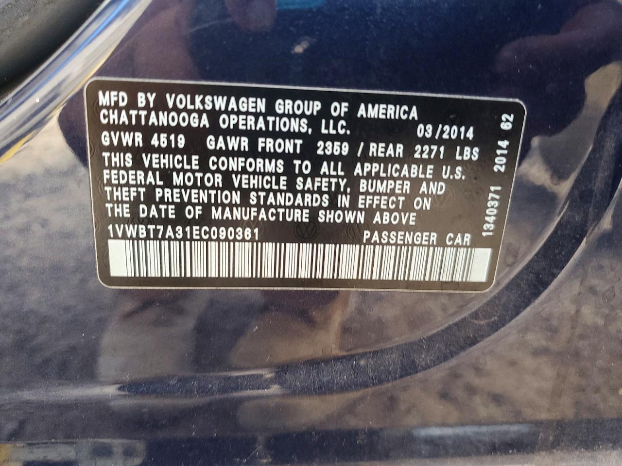 2014 VOLKSWAGEN PASSAT SE photo 25