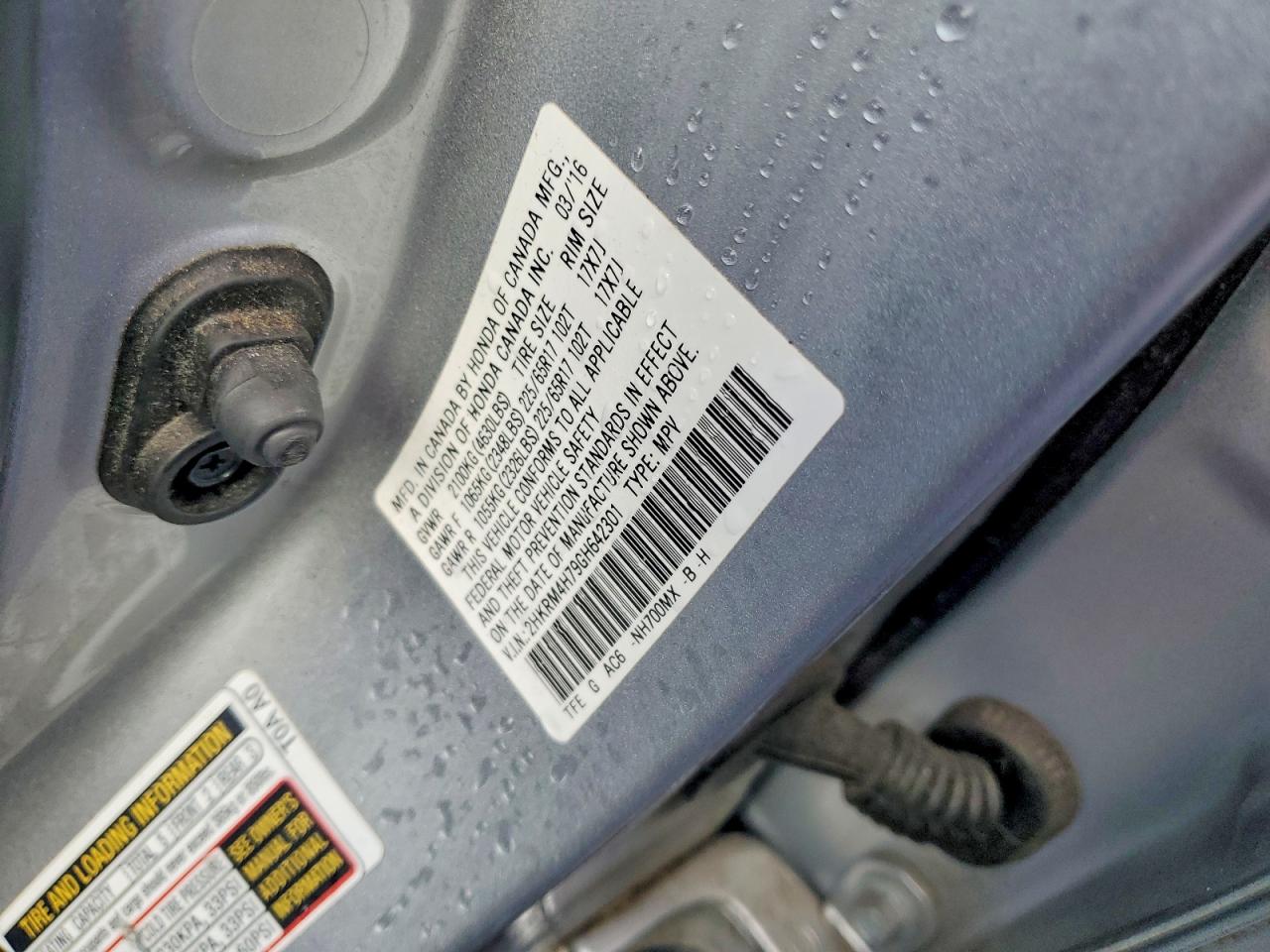 2016 HONDA CR-V EXL photo 13