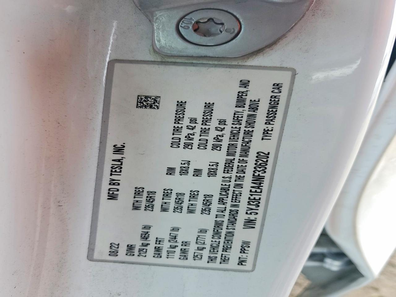 2022 TESLA MODEL 3 photo 34