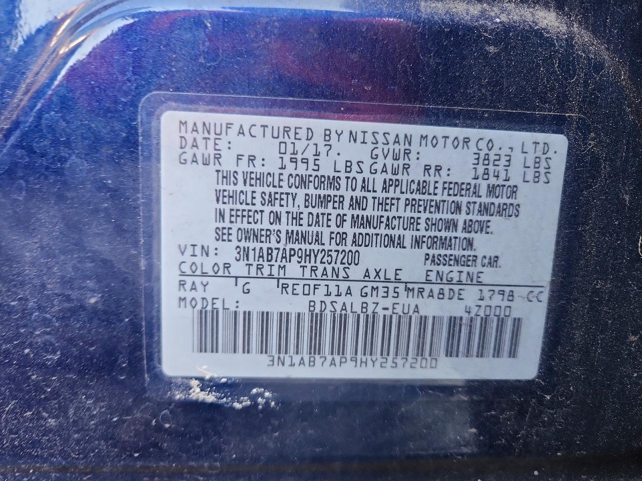 2017 NISSAN SENTRA S photo 34