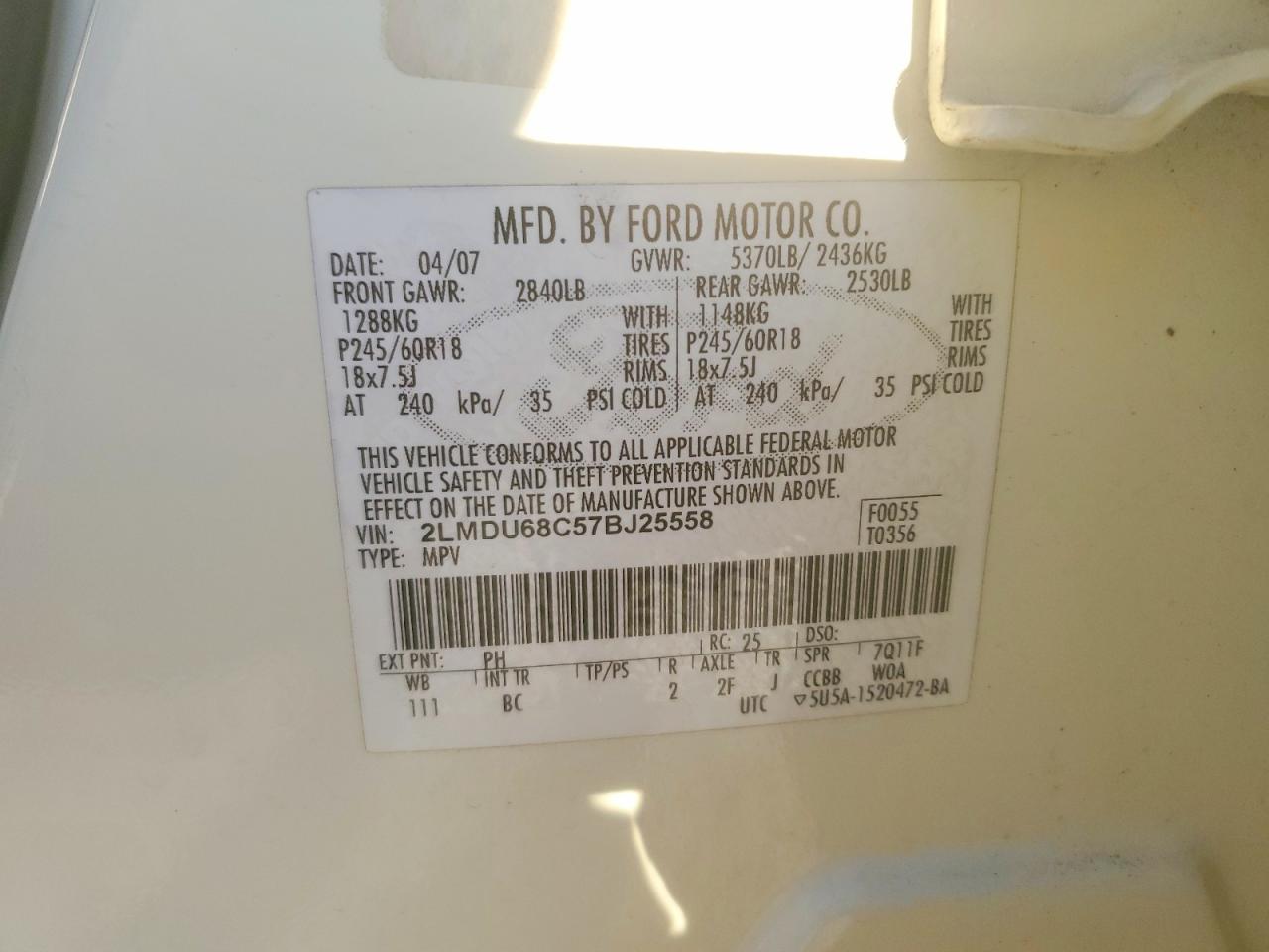 2007 LINCOLN MKX photo 25