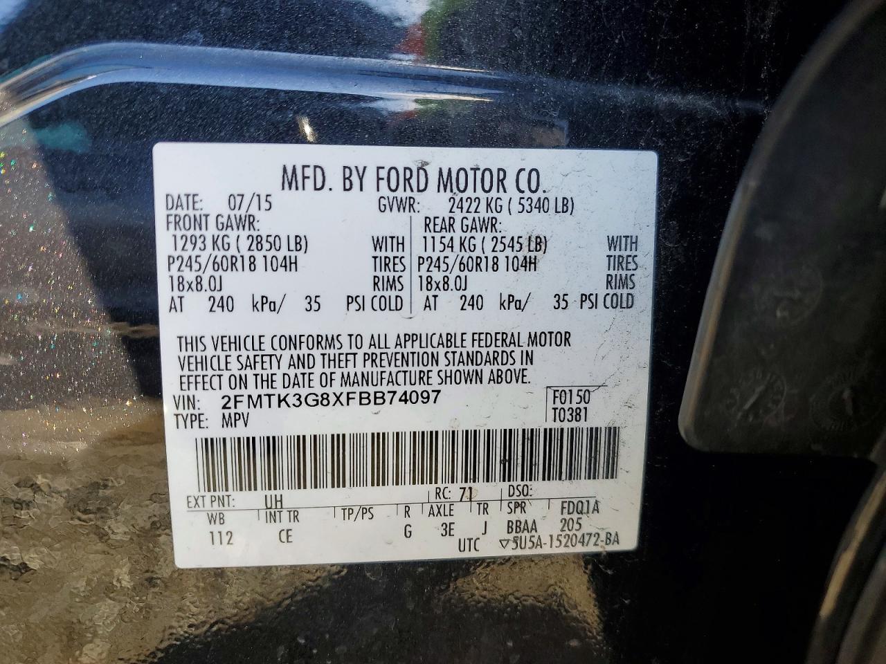 2015 FORD EDGE SE photo 25