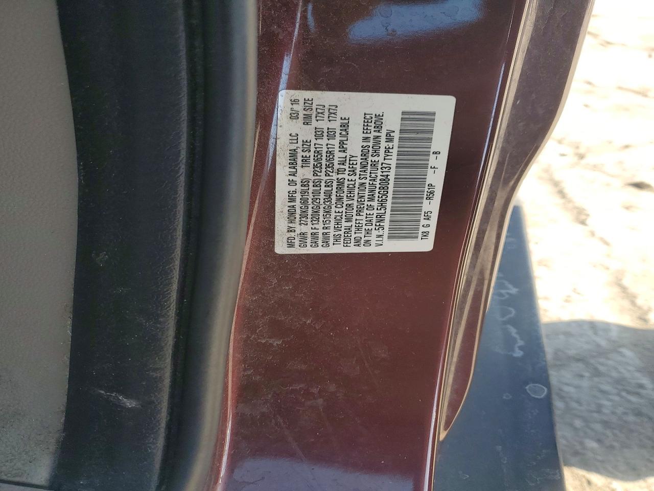 2016 HONDA ODYSSEY EXL photo 37