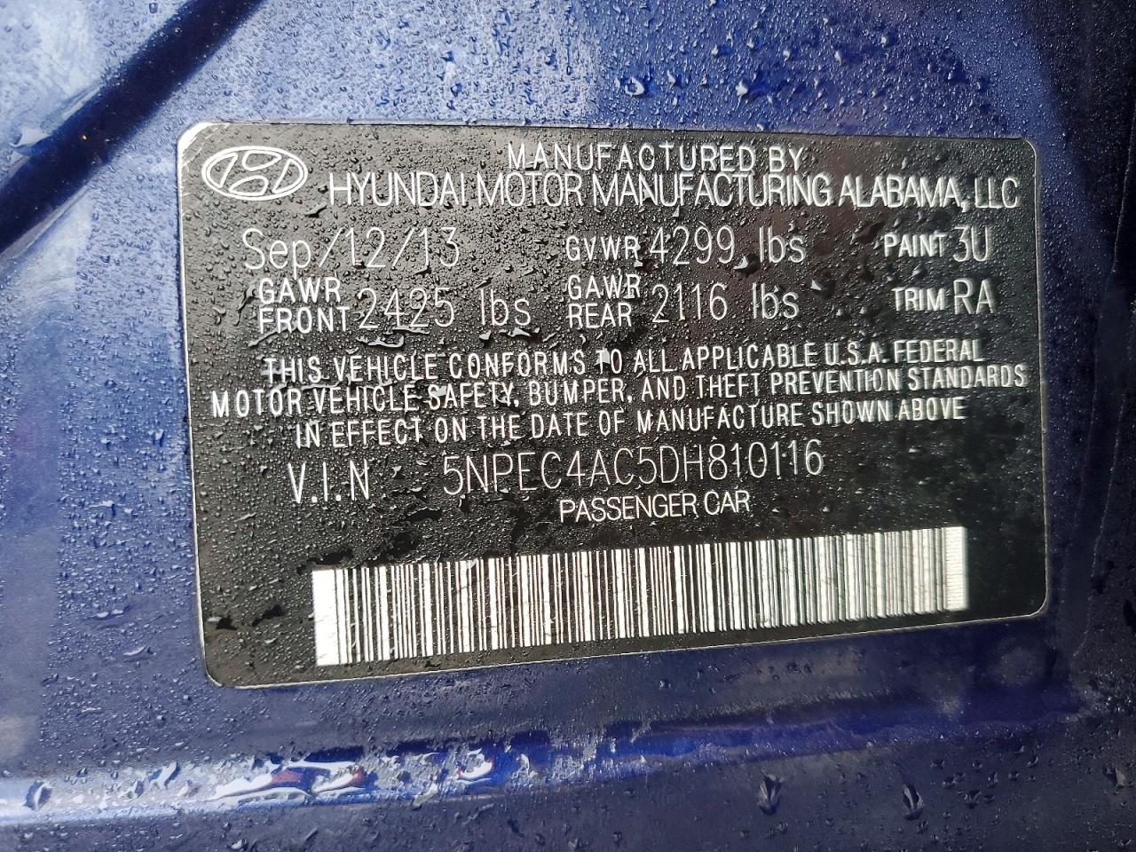 2013 HYUNDAI SONATA SE photo 23