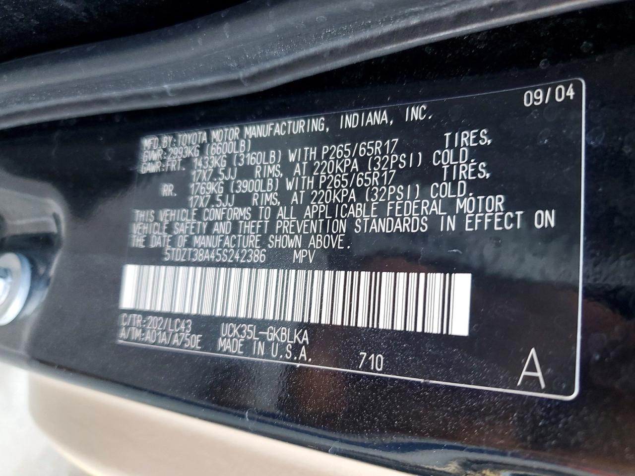 2005 TOYOTA SEQUOIA LIMITED photo 13