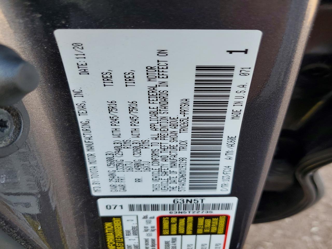 2021 TOYOTA TACOMA SR5 photo 34