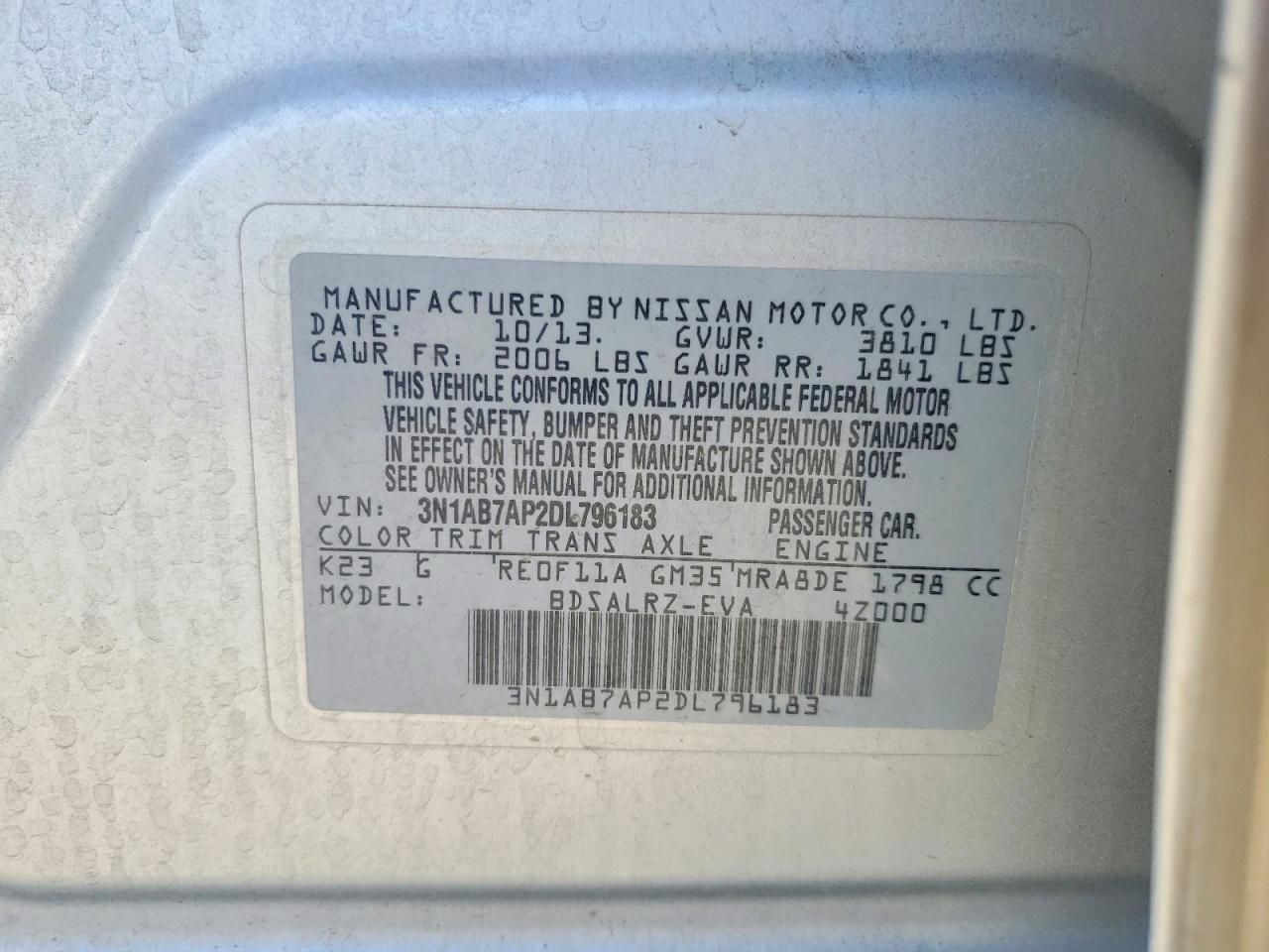 2013 NISSAN SENTRA S photo 23