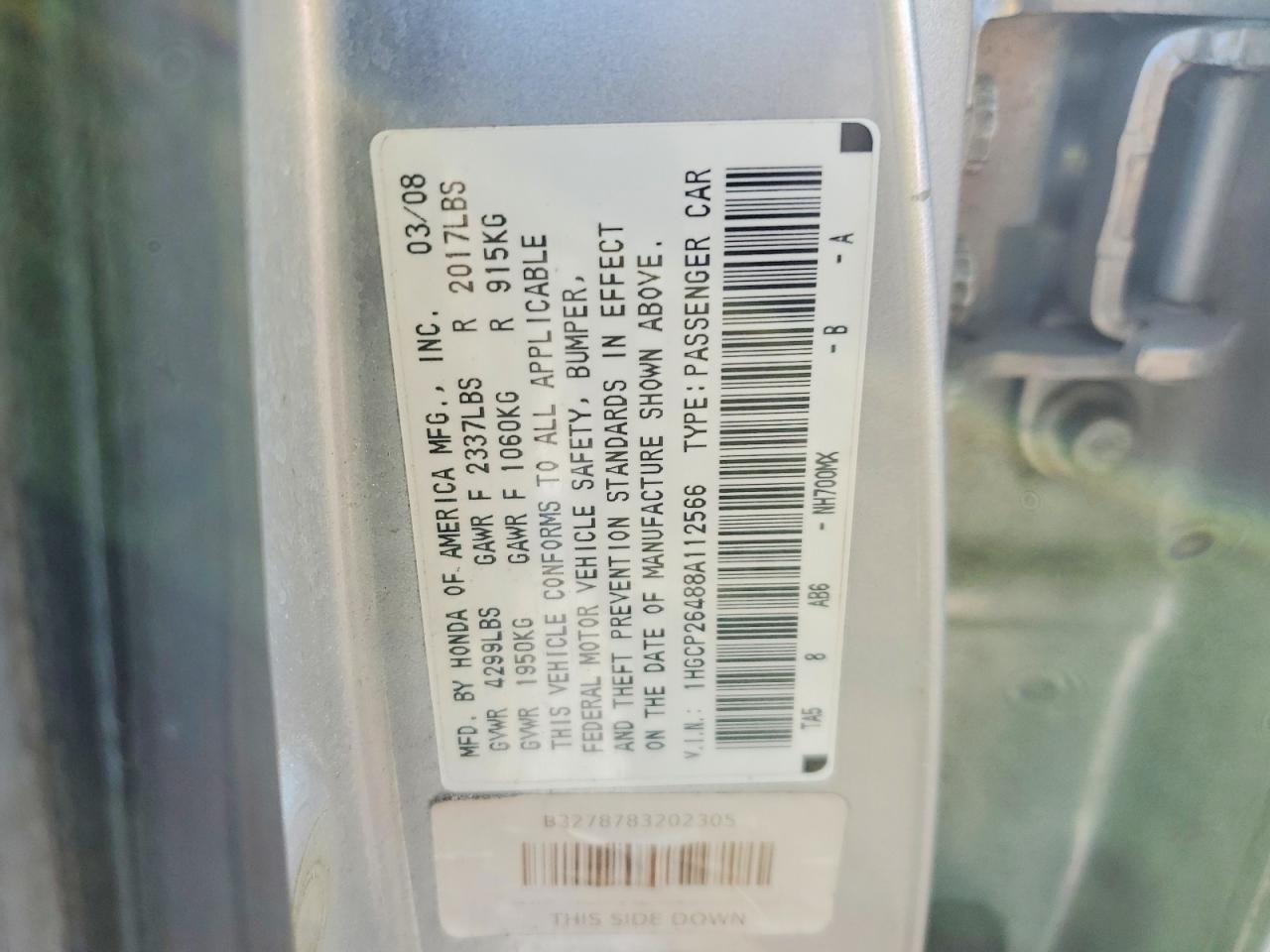 2008 HONDA ACCORD LXP photo 23