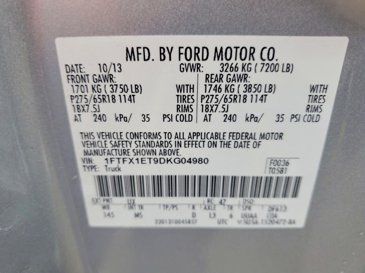 2013 FORD F150 SUPER CAB photo 12