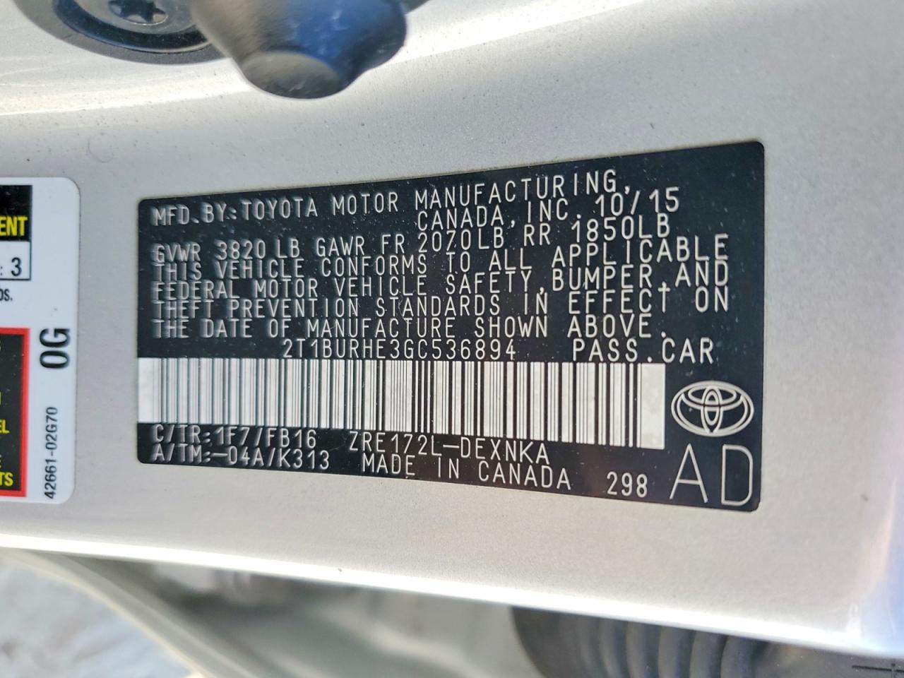 2016 TOYOTA COROLLA photo 23
