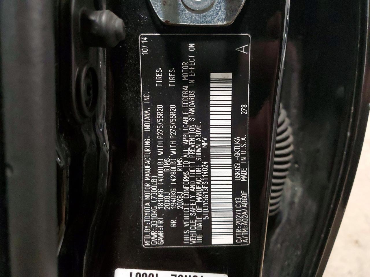 2015 TOYOTA SEQUOIA LIMITED photo 40