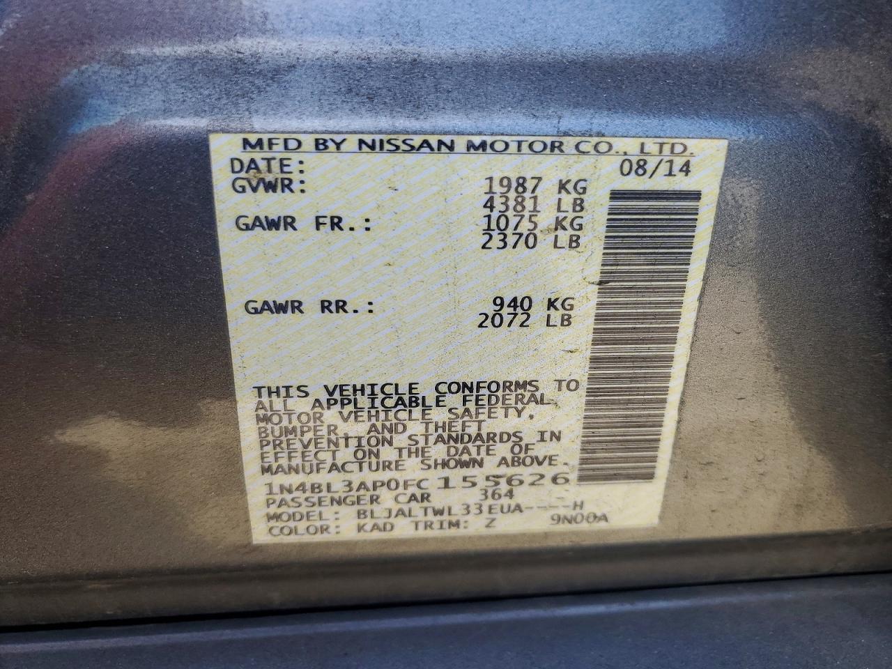 2015 NISSAN ALTIMA 3.5 SL photo 12