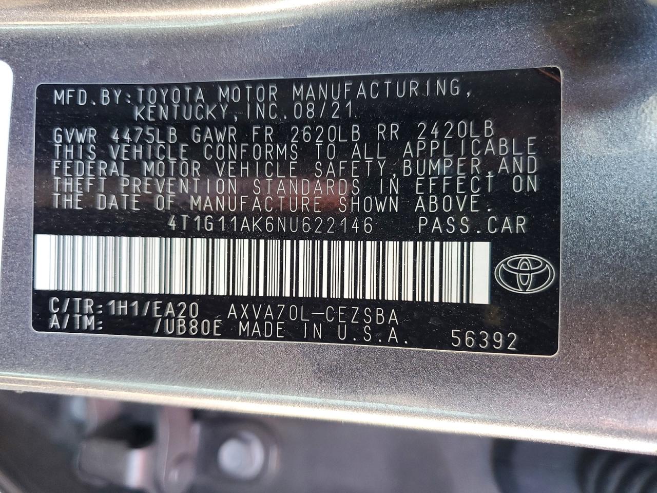 2022 TOYOTA CAMRY SE photo 12