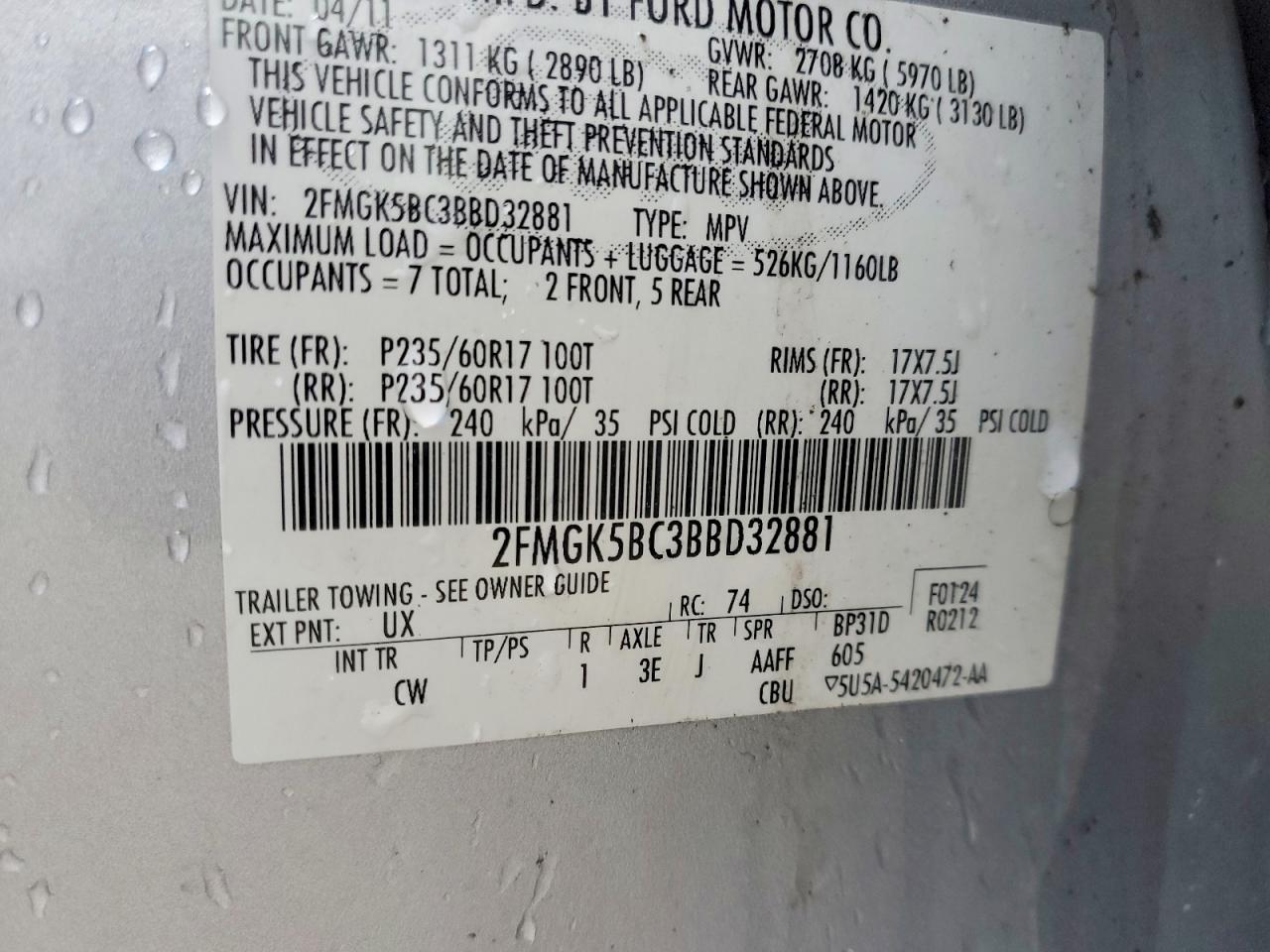 2011 FORD FLEX SE photo 13