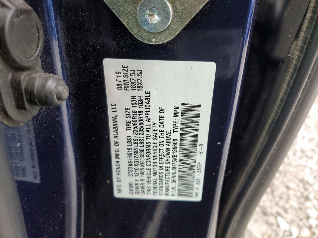 2019 HONDA ODYSSEY EXL photo 27