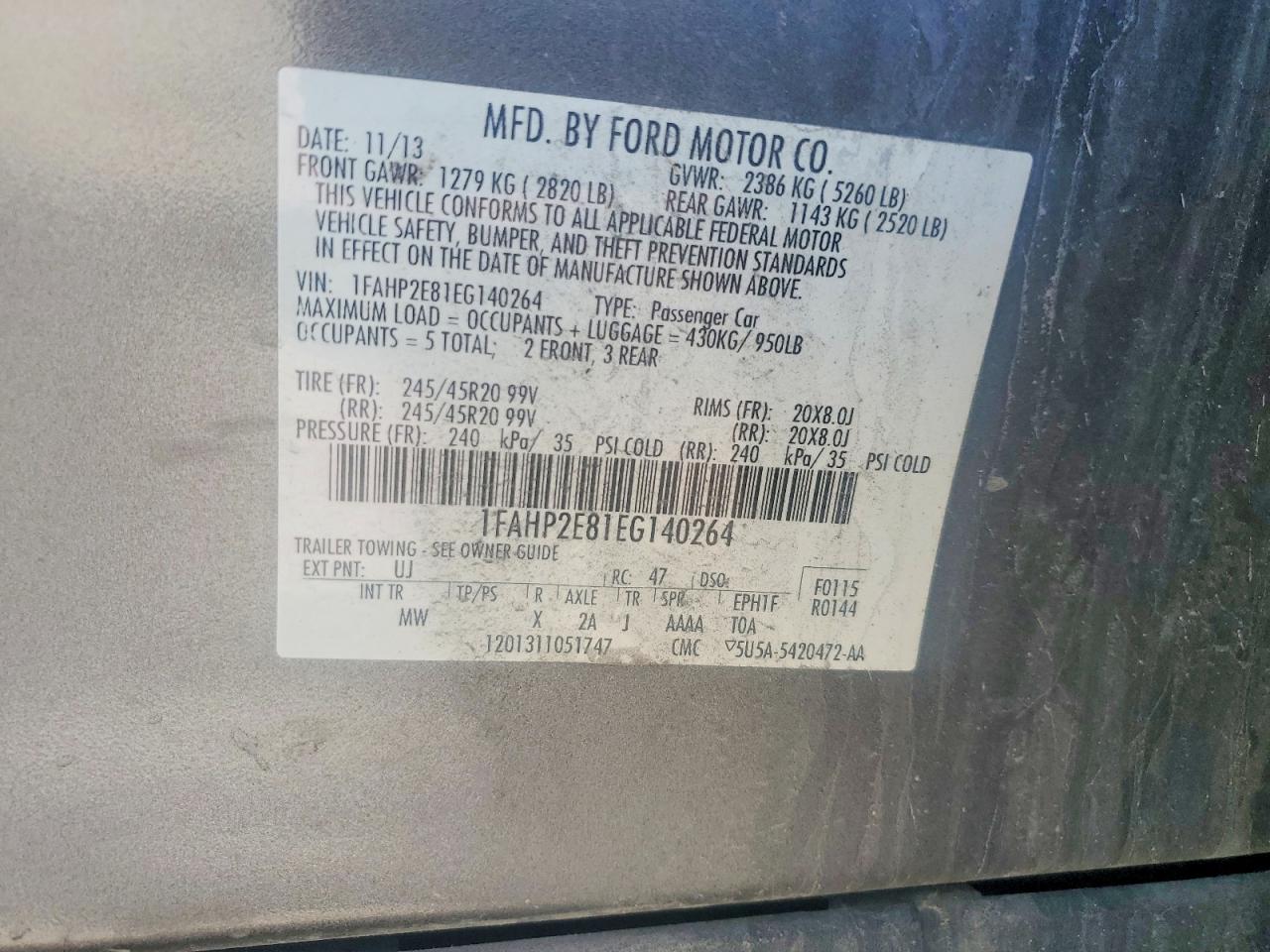 2014 FORD TAURUS SEL photo 23