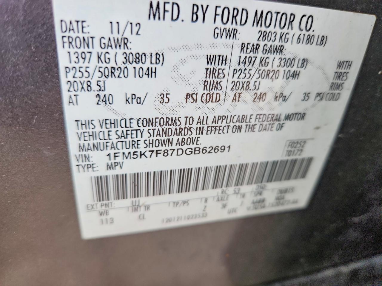 2013 FORD EXPLORER LIMITED photo 25
