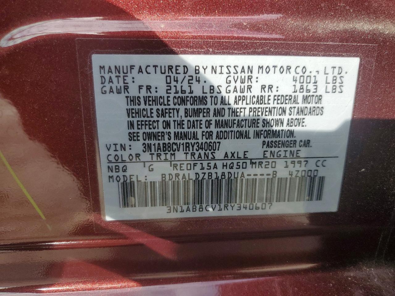 2024 NISSAN SENTRA SV photo 12