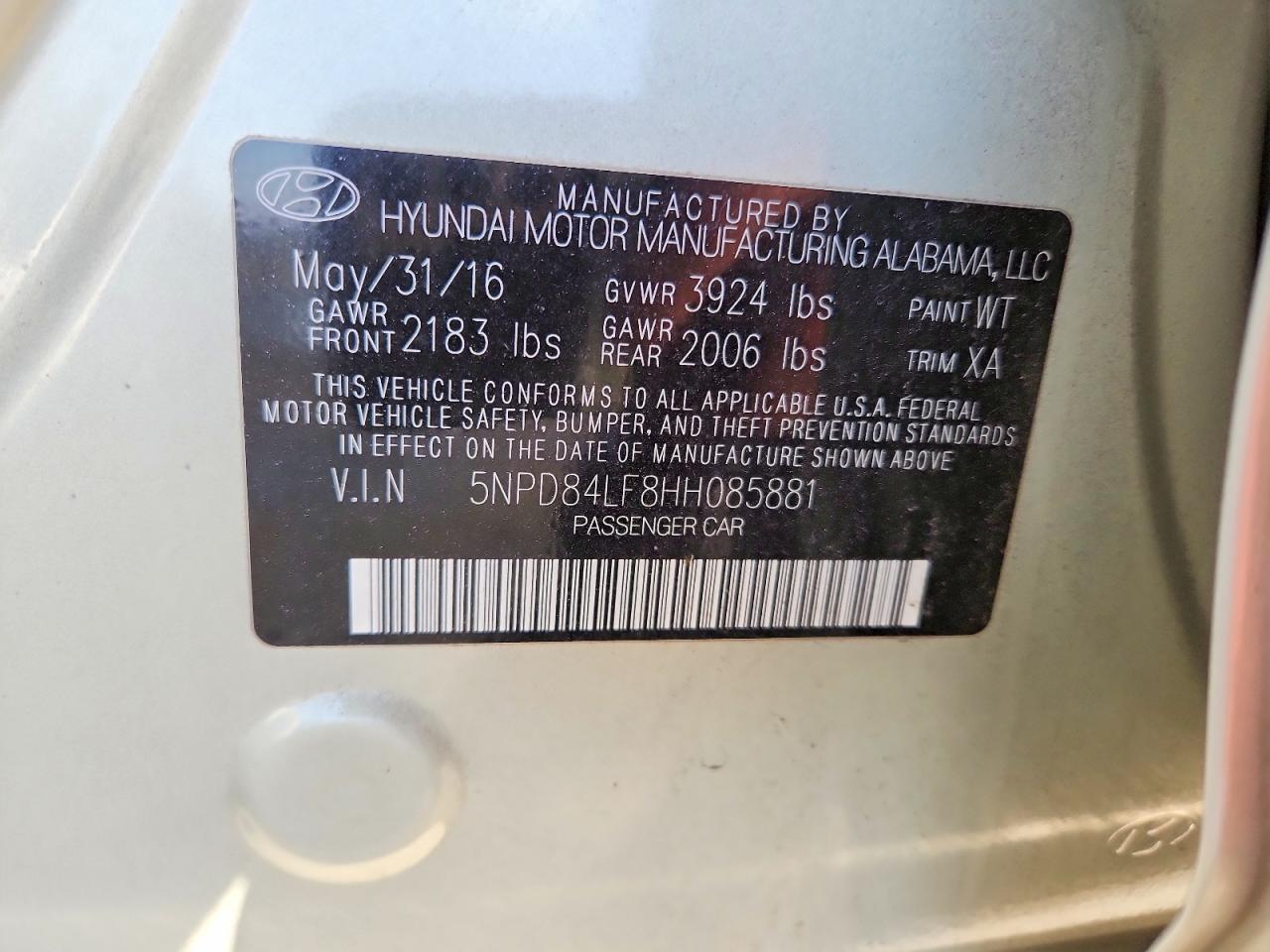 2017 HYUNDAI ELANTRA SE photo 12