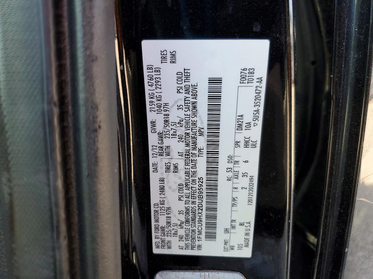 2013 FORD ESCAPE SEL photo 13