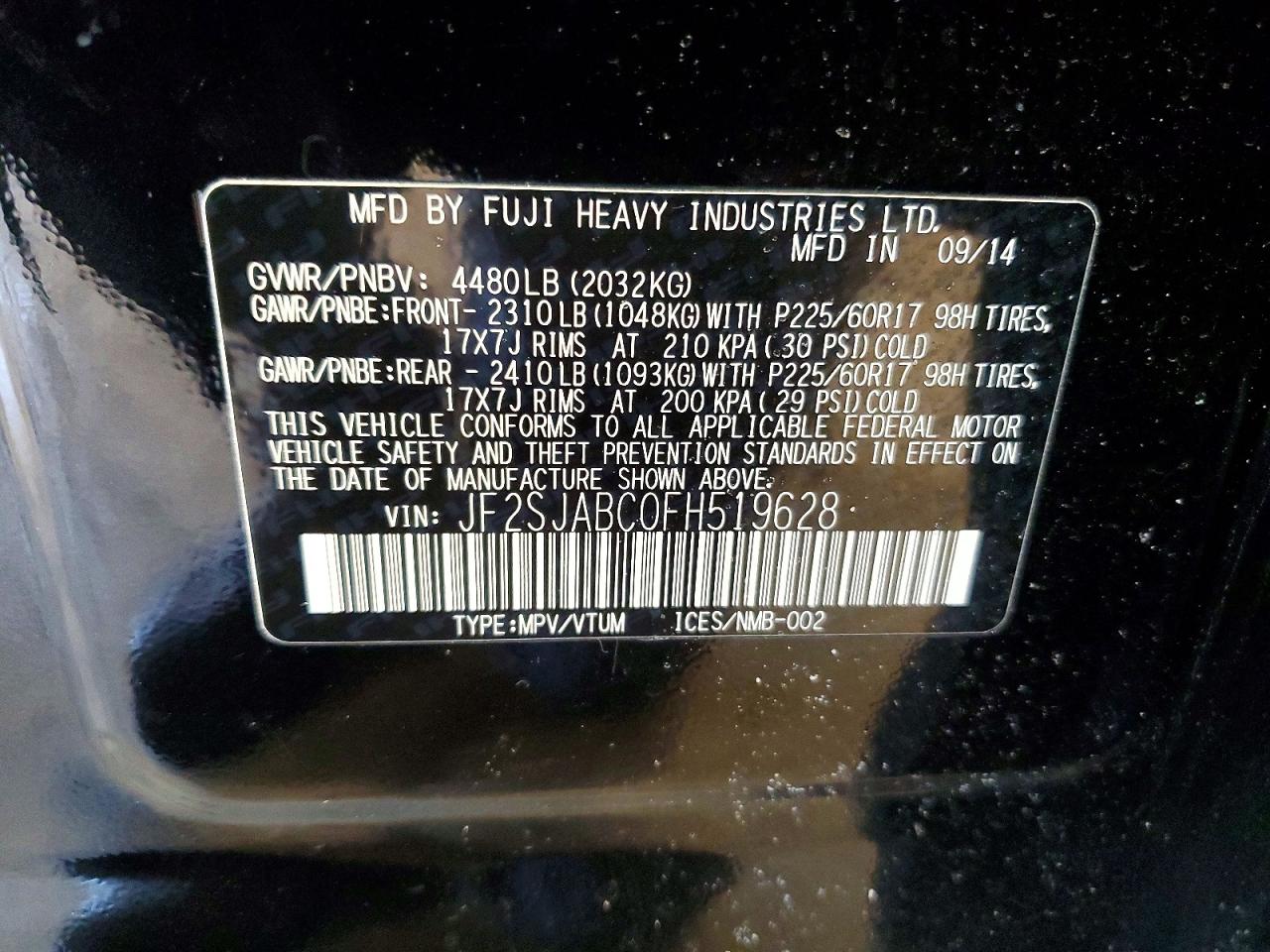 2015 SUBARU FORESTER 2.5I photo 25