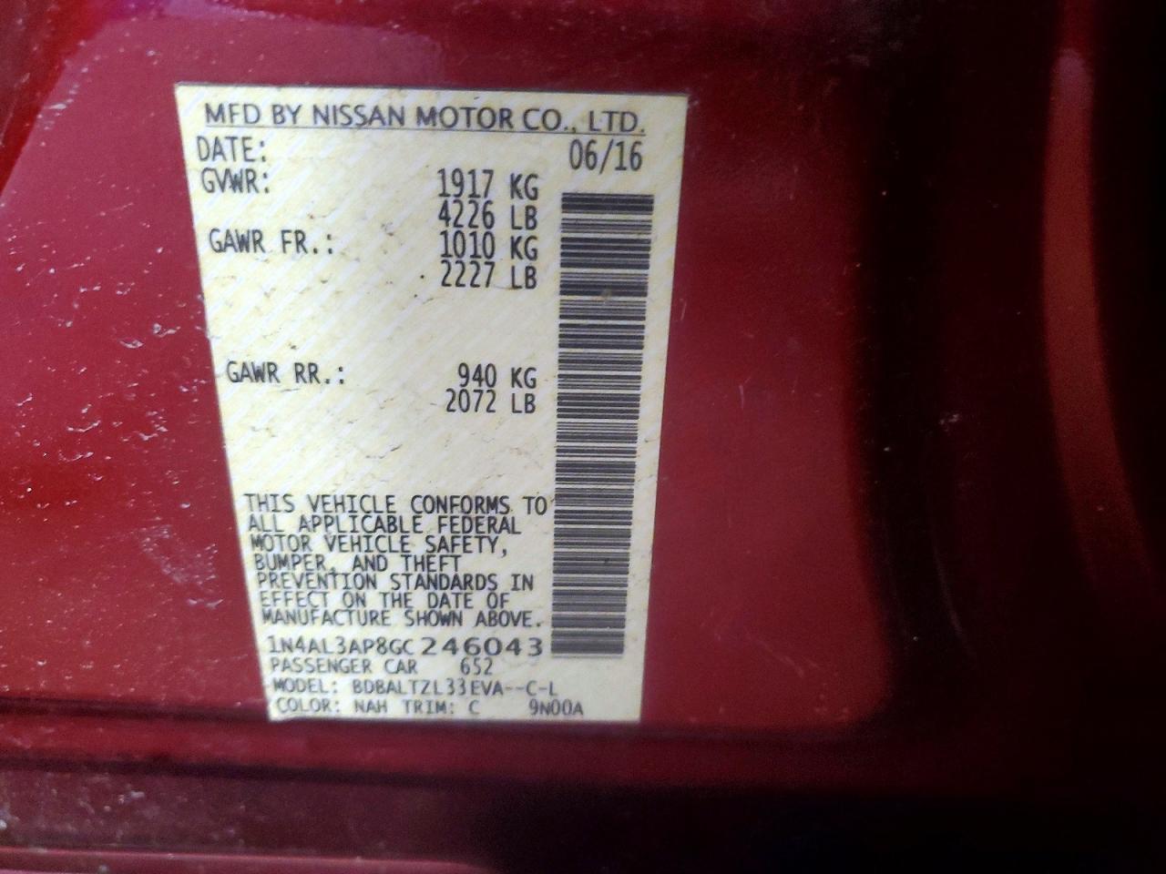 2016 NISSAN ALTIMA 2.5 photo 23