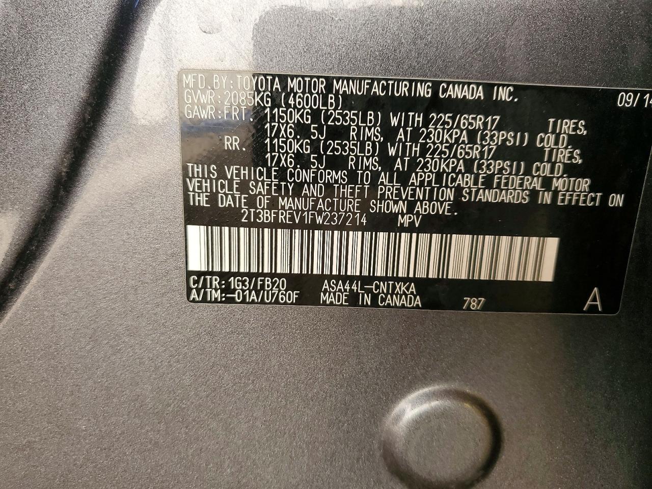 2015 TOYOTA RAV4 LE photo 14