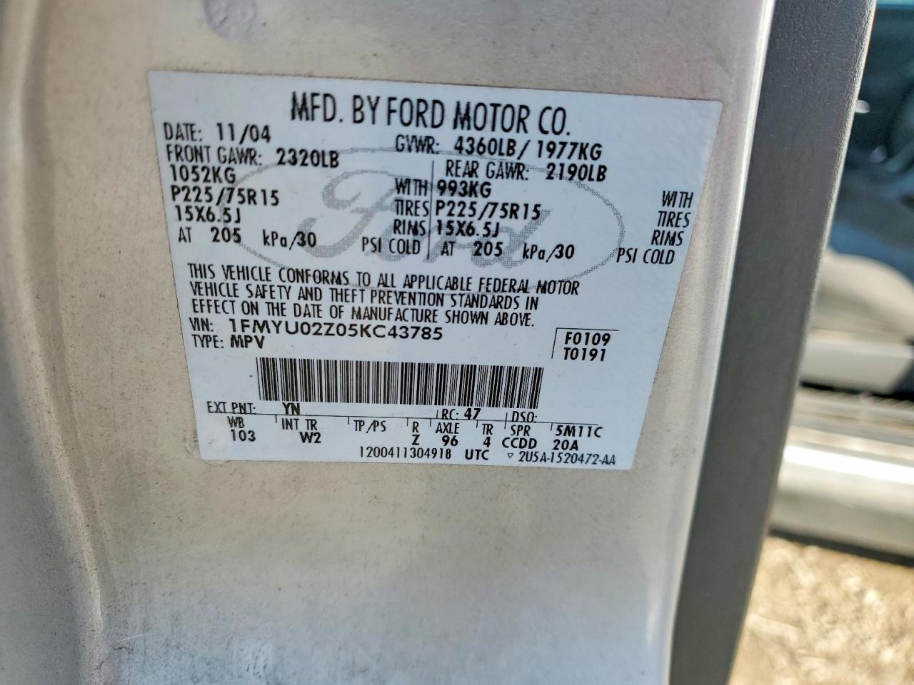 2005 FORD ESCAPE XLS photo 27