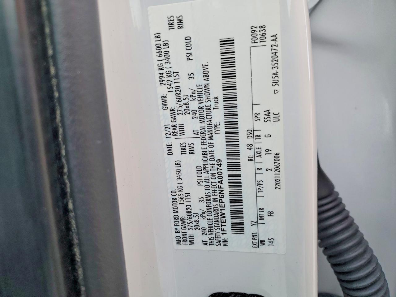 2022 FORD F150 SUPERCREW photo 23