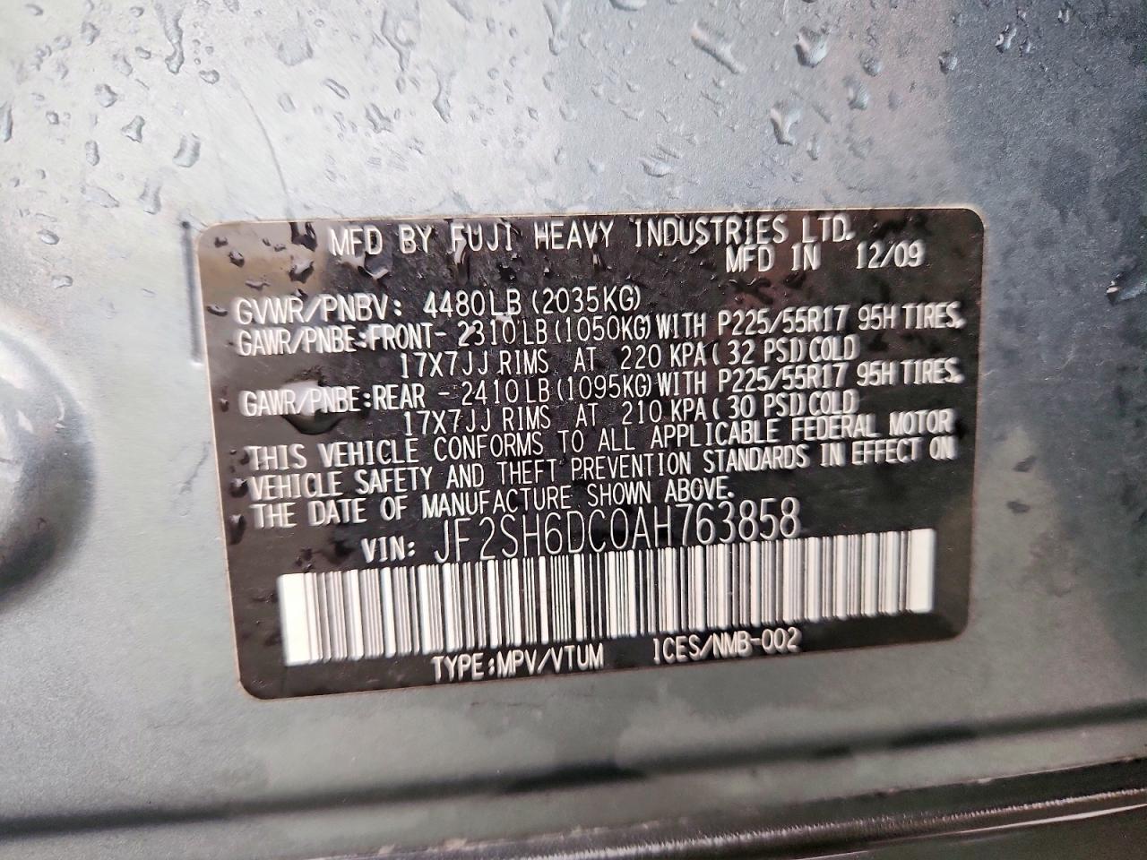 2010 SUBARU FORESTER 2.5X LIMITED photo 13