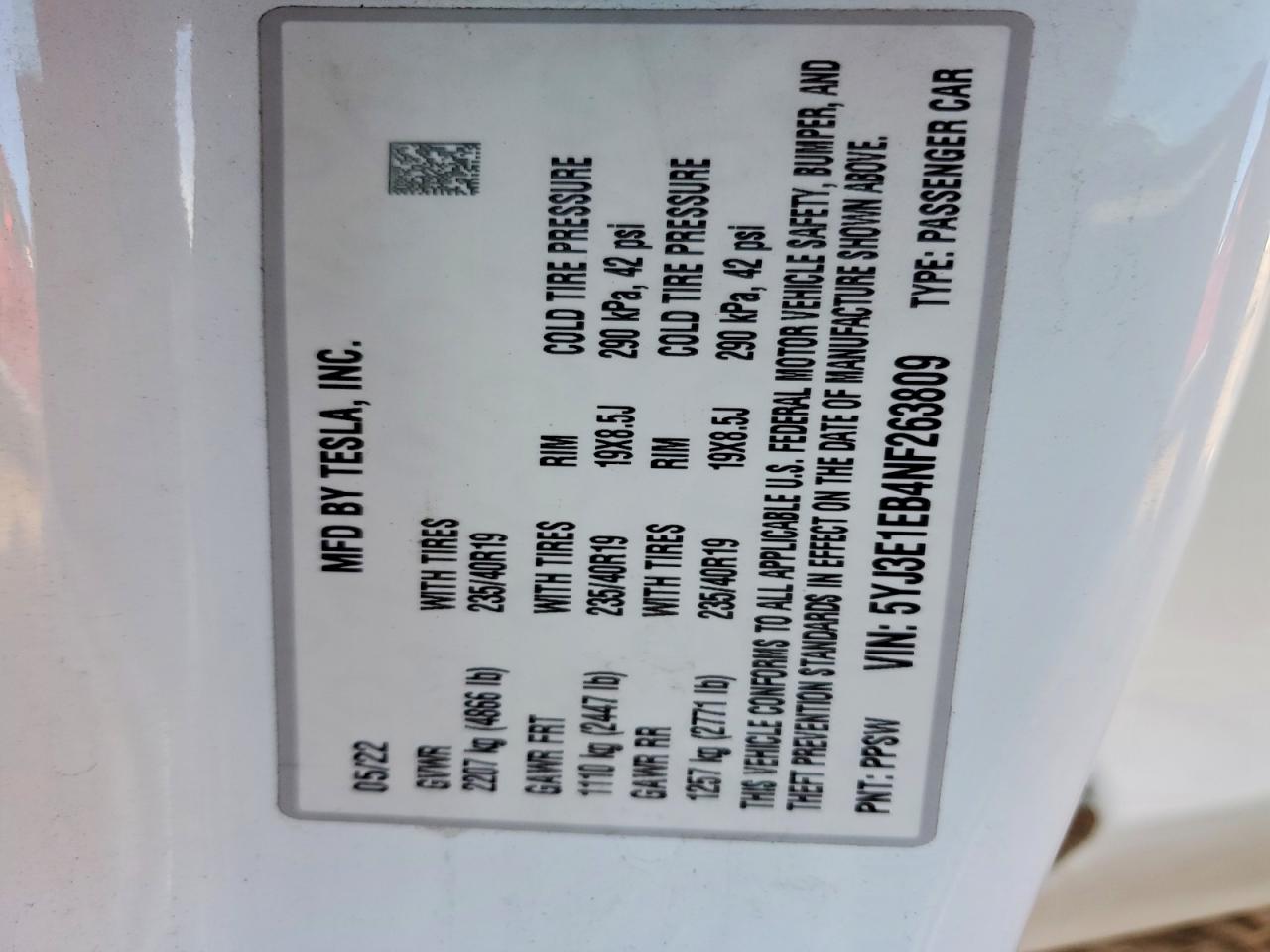 2022 TESLA MODEL 3 photo 34