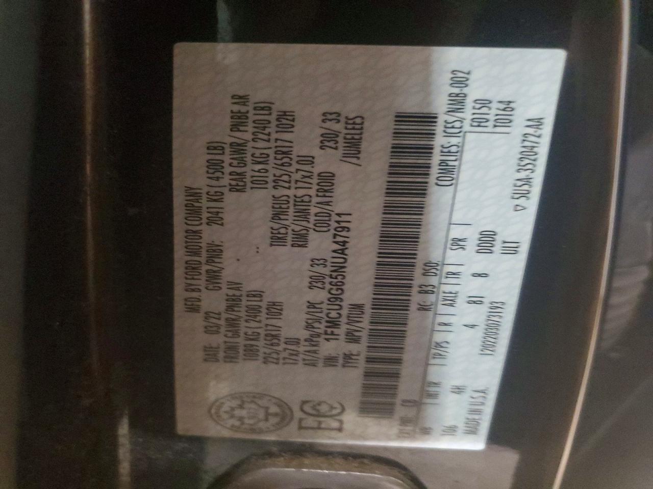 2022 FORD ESCAPE SE photo 14