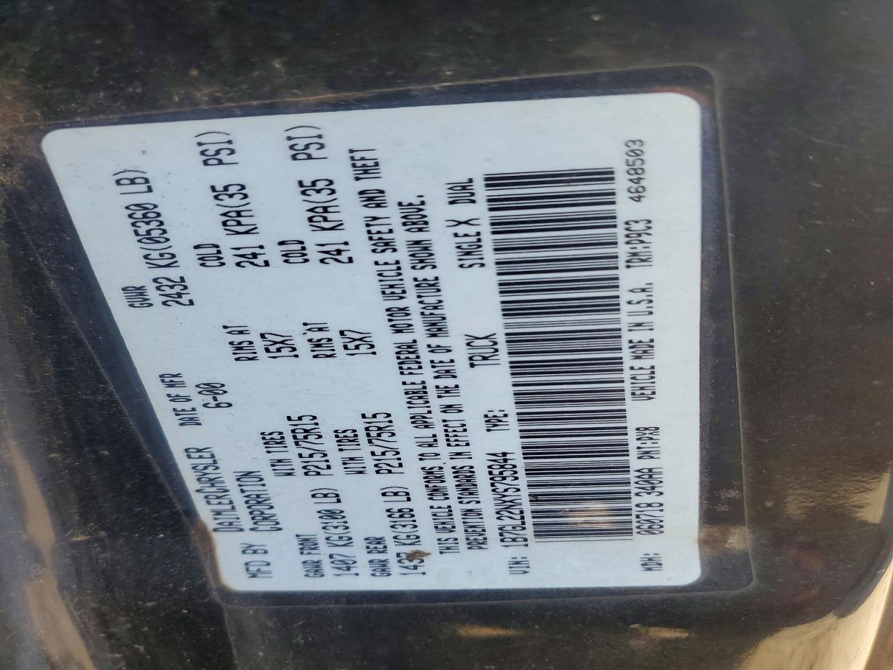 2000 DODGE DAKOTA photo 13