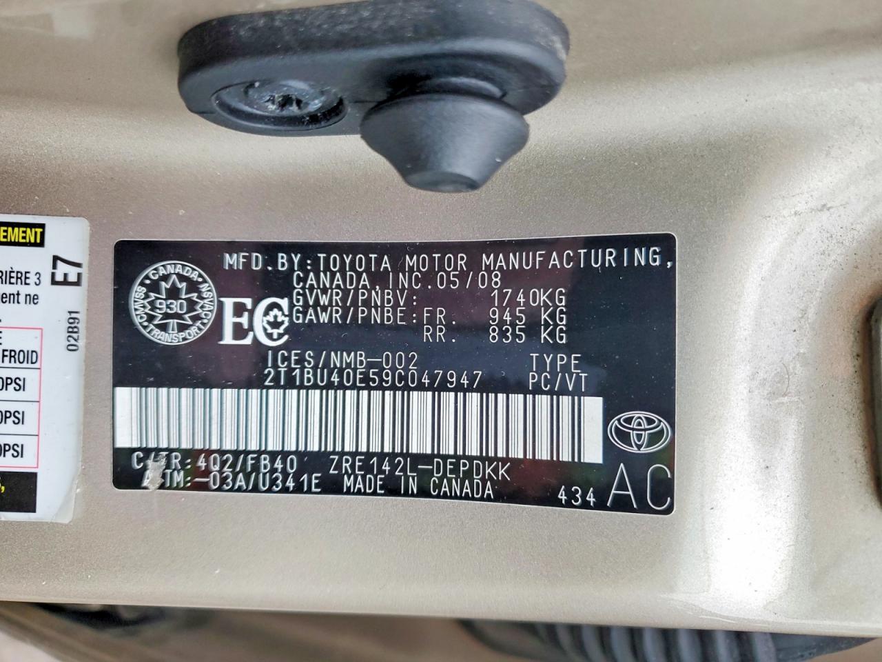 2009 TOYOTA COROLLA BASE photo 23