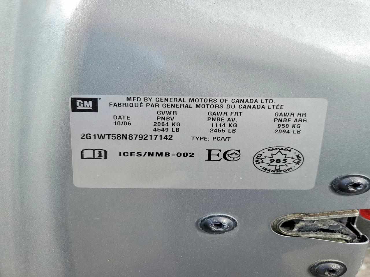 2007 CHEVROLET IMPALA LT photo 13
