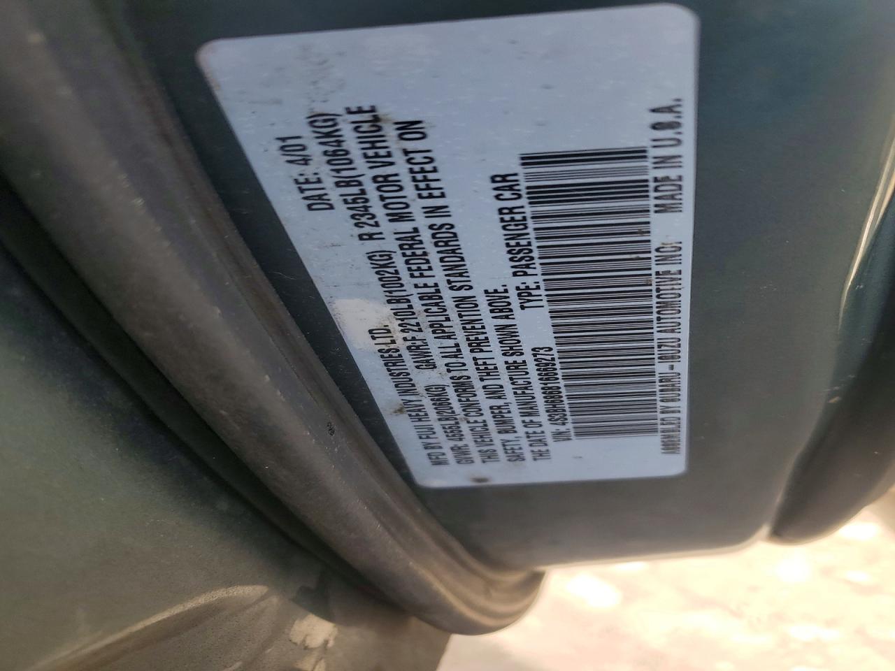 2001 SUBARU LEGACY OUTBACK LIMITED photo 13