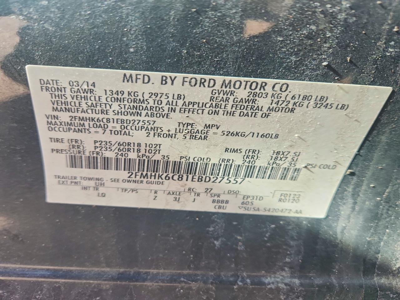 2014 FORD FLEX SEL photo 37