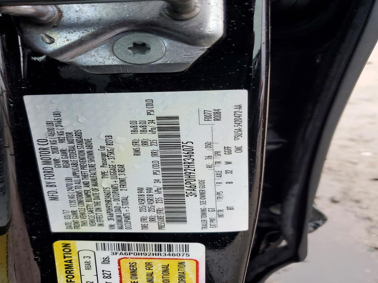 2017 FORD FUSION SE photo 23