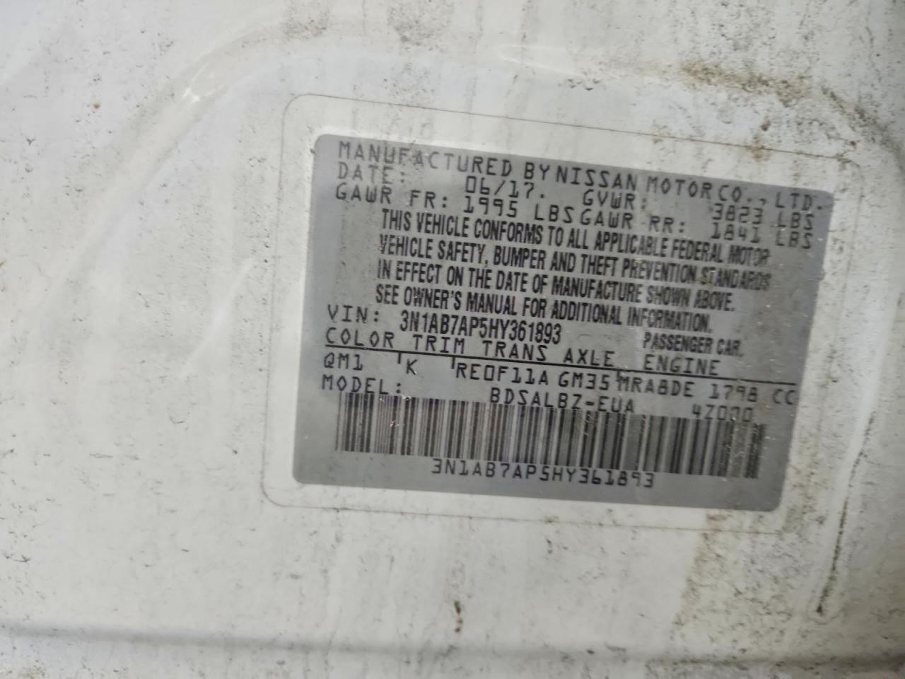 2017 NISSAN SENTRA S photo 12