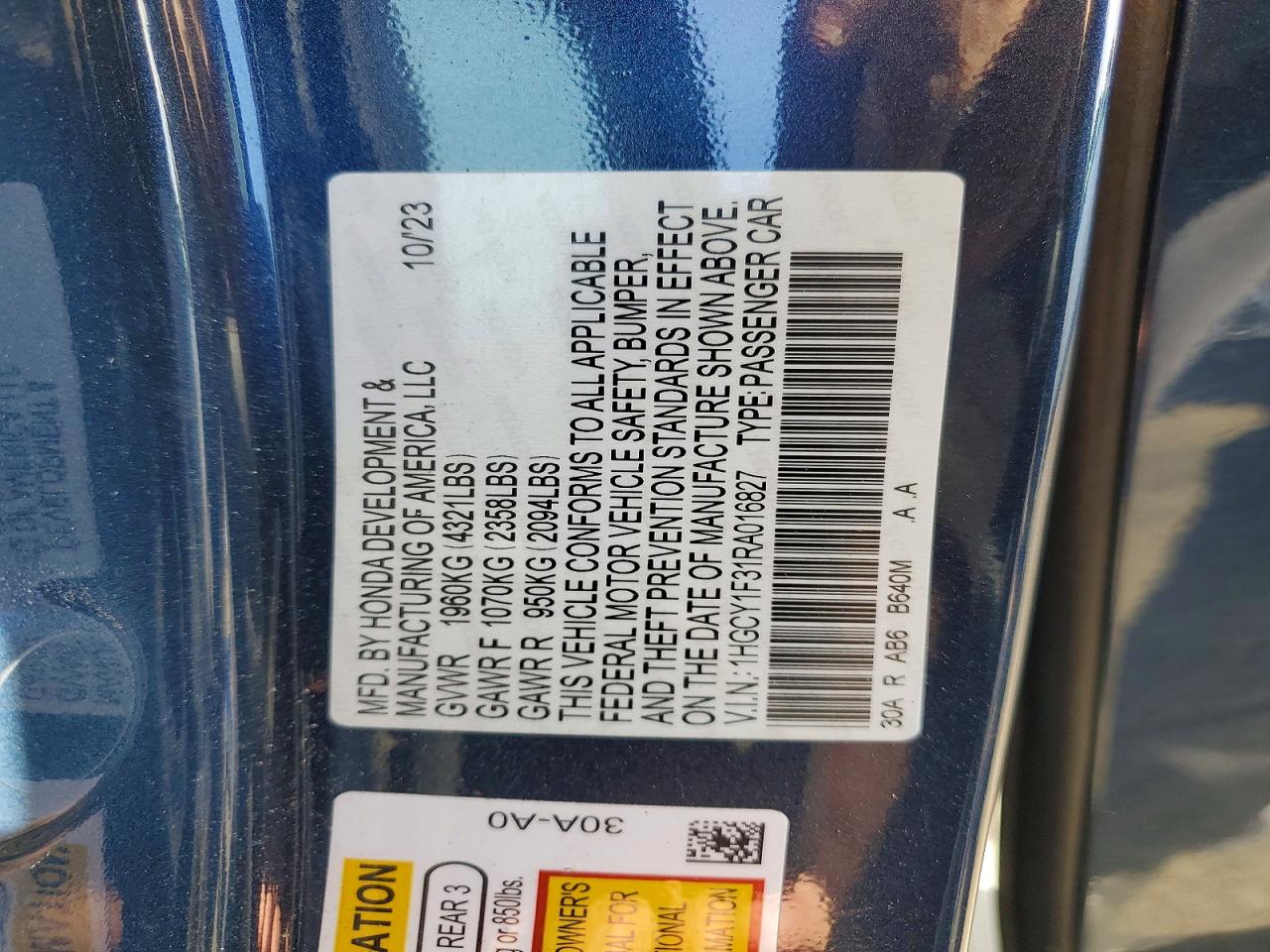 2024 HONDA ACCORD EX photo 37
