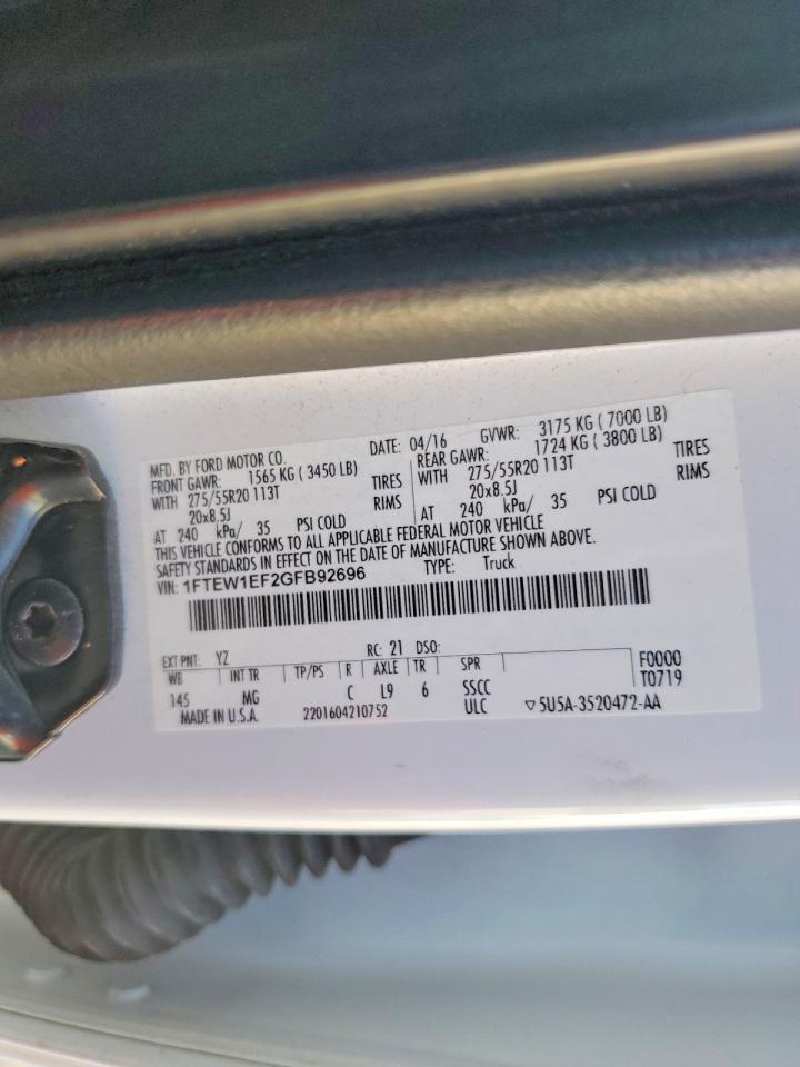 2016 FORD F150 SUPERCREW photo 12
