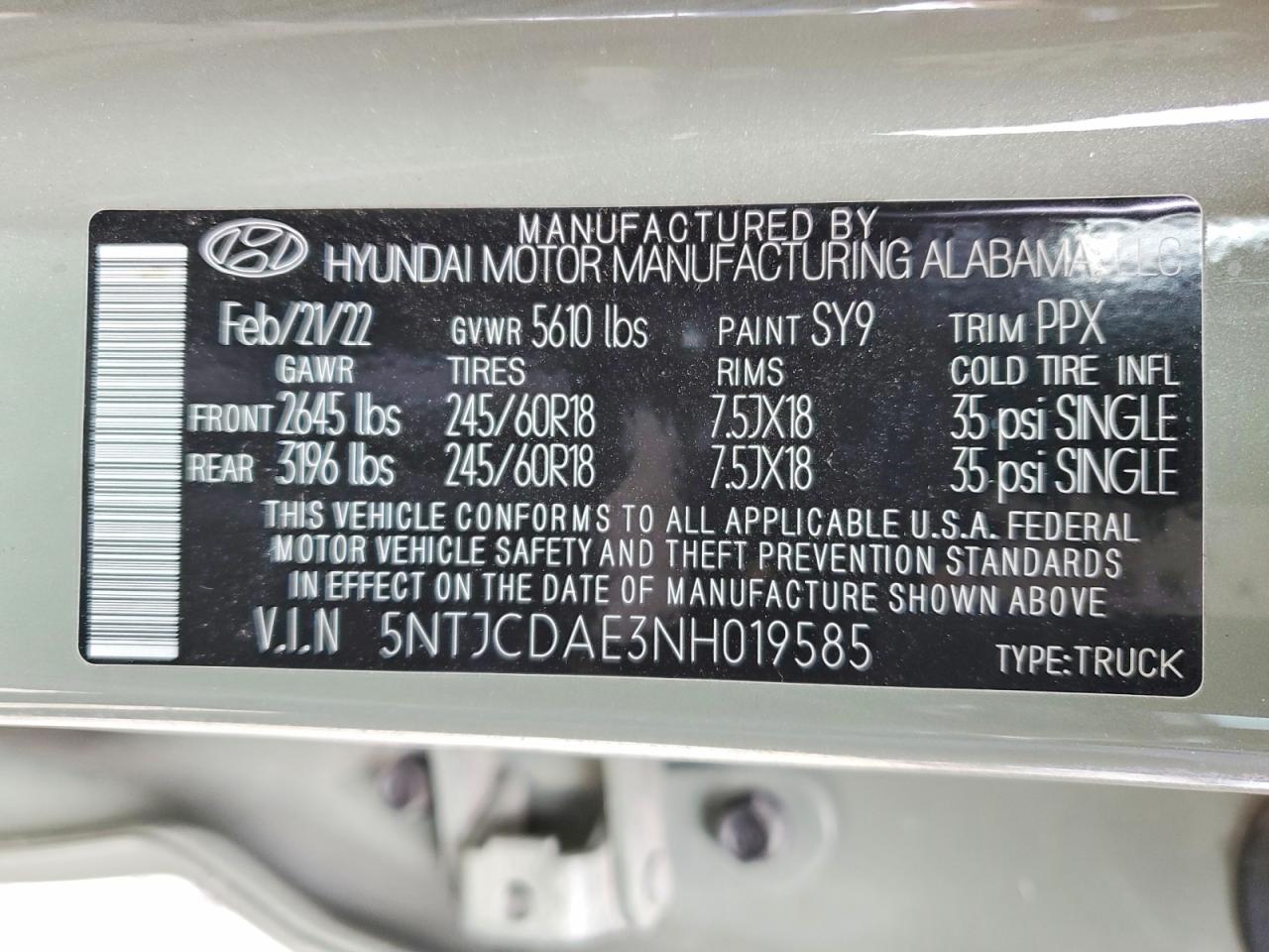 2022 HYUNDAI SANTA CRUZ SEL photo 13