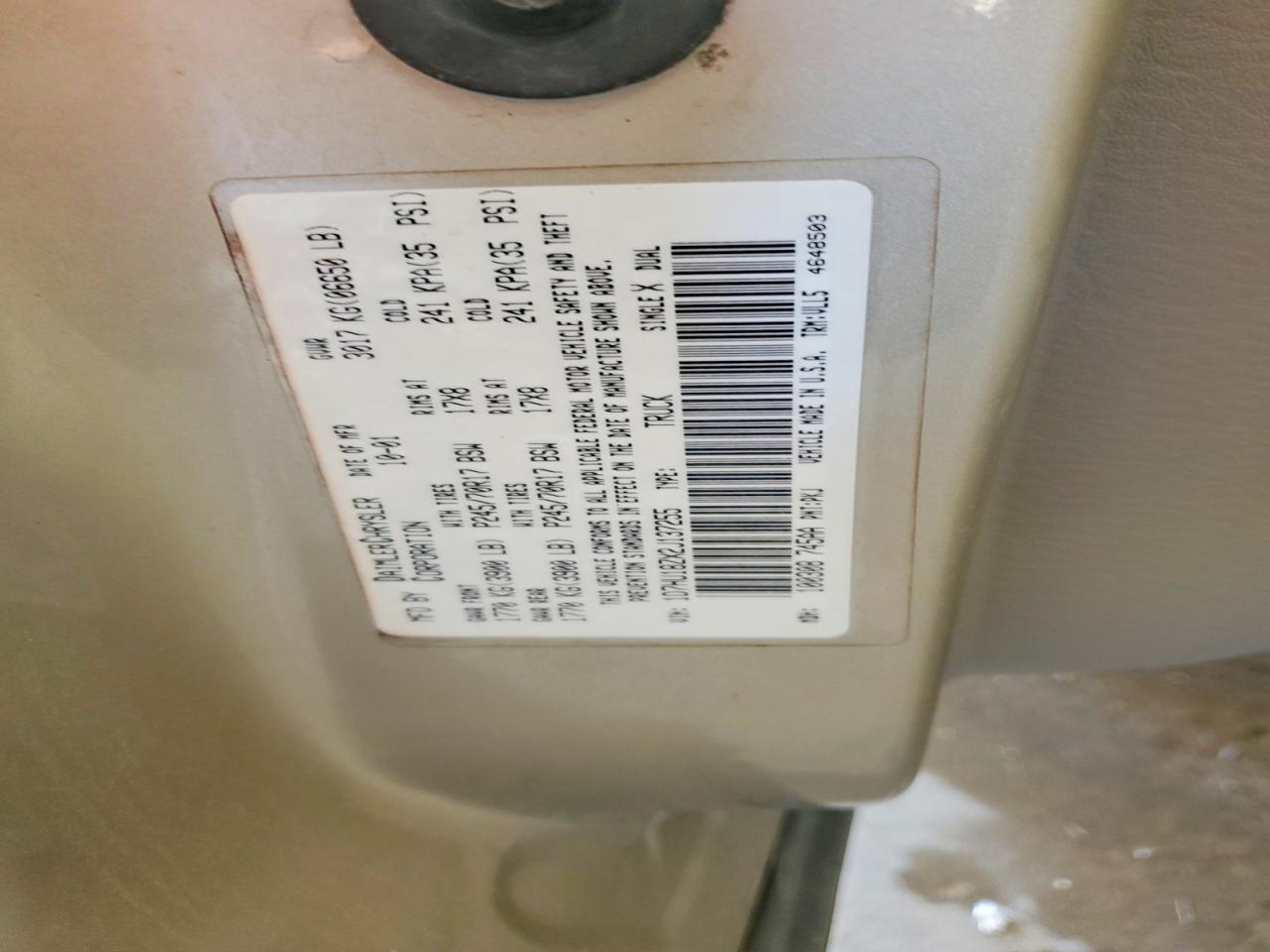 2002 DODGE RAM 1500 photo 12