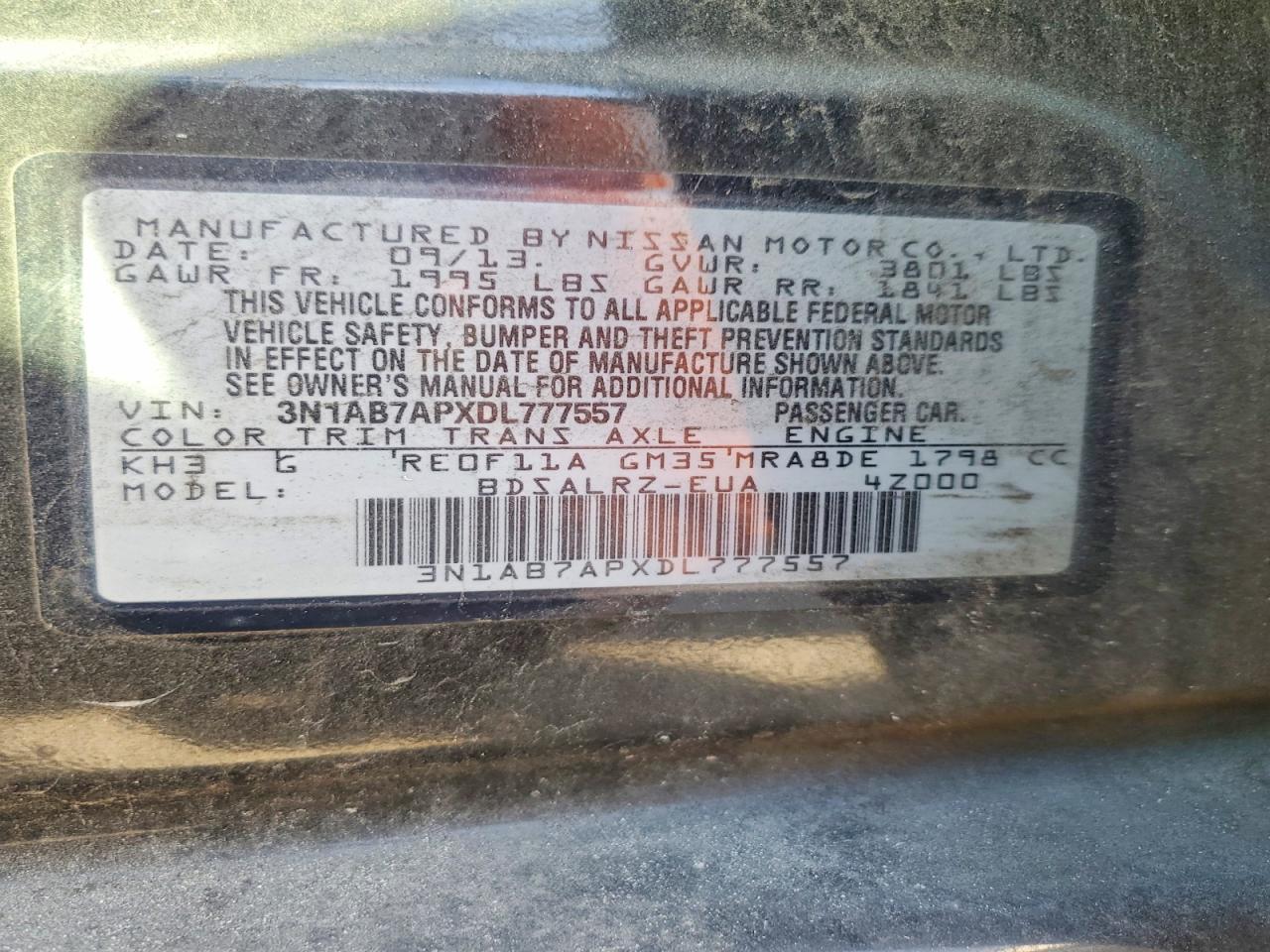 2013 NISSAN SENTRA S photo 34