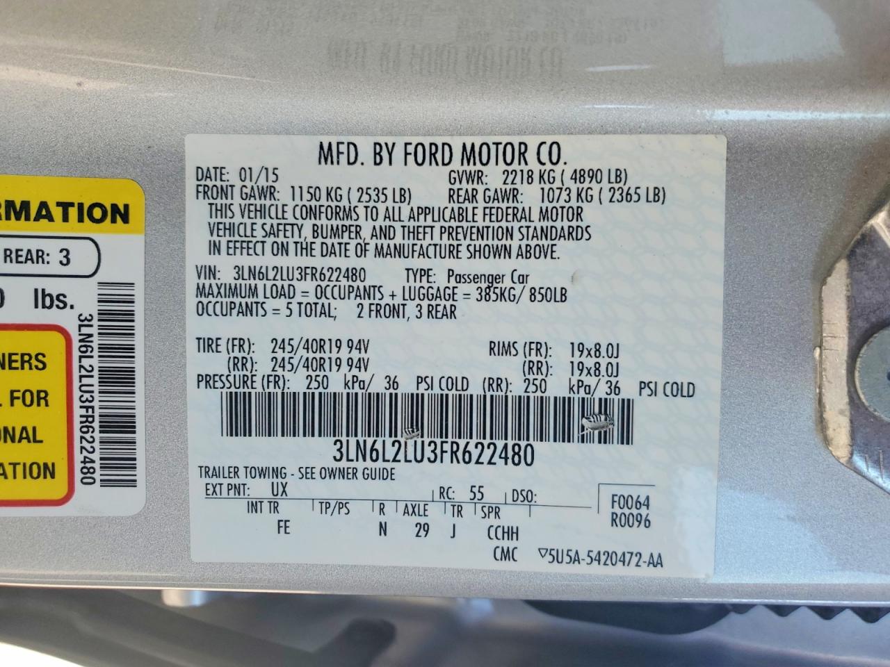 2015 LINCOLN MKZ HYBRID photo 23