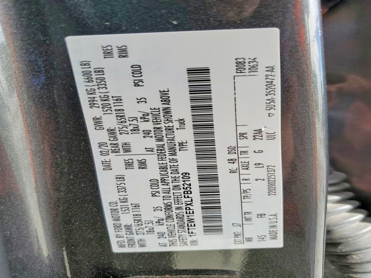 2020 FORD F150 SUPERCREW photo 25