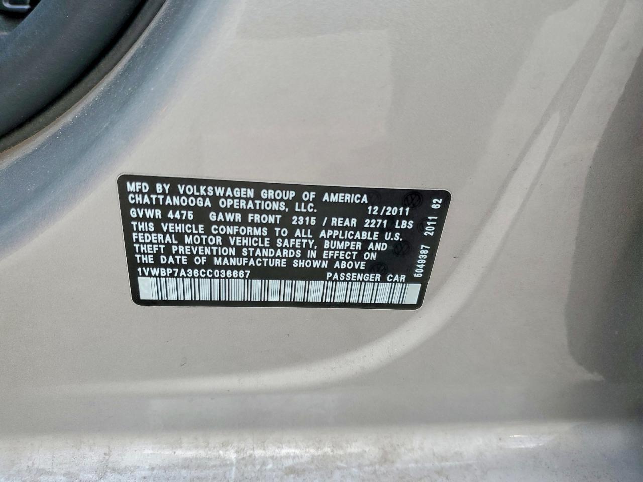 2012 VOLKSWAGEN PASSAT SE photo 23