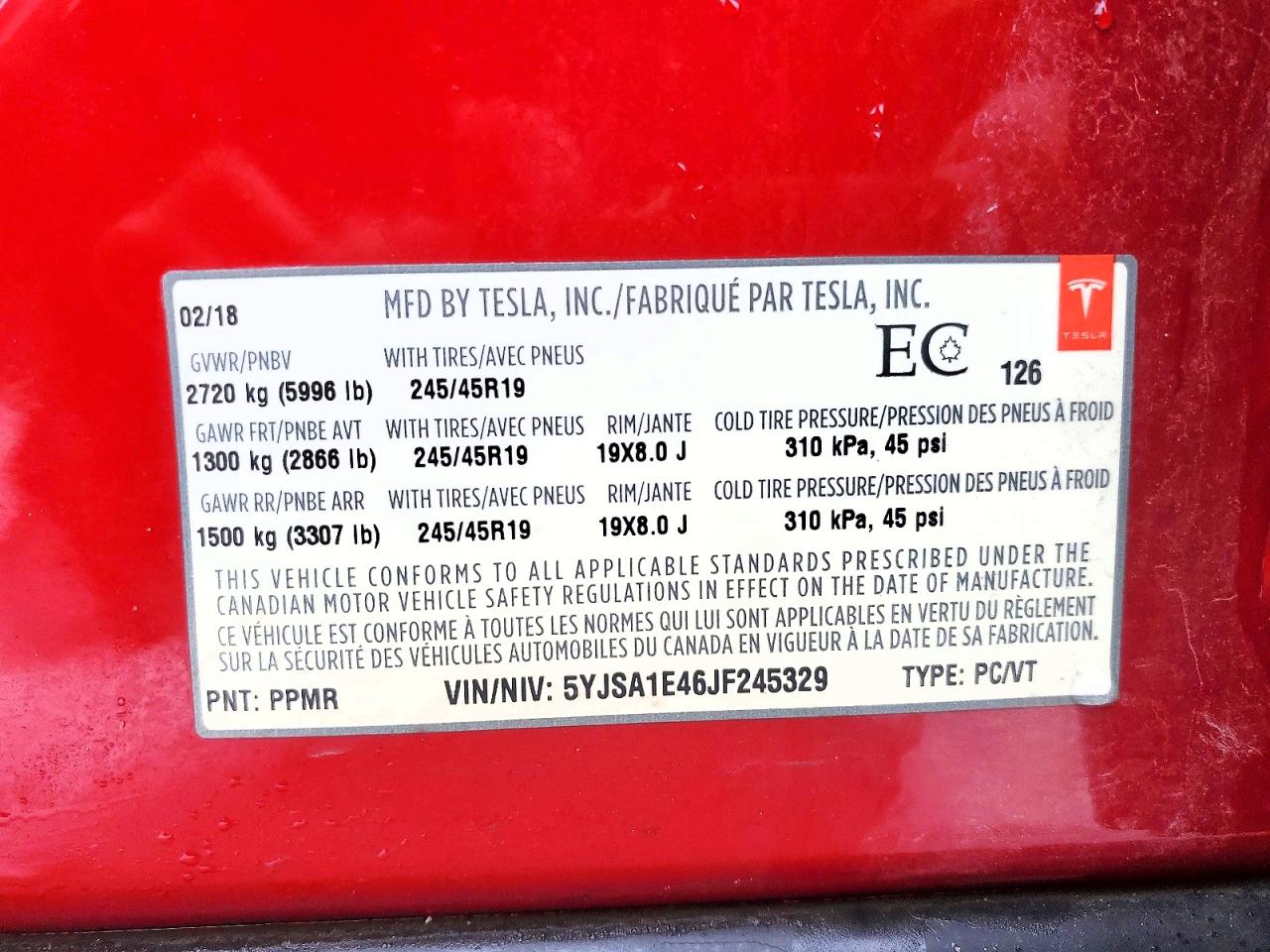 2018 TESLA MODEL S photo 13